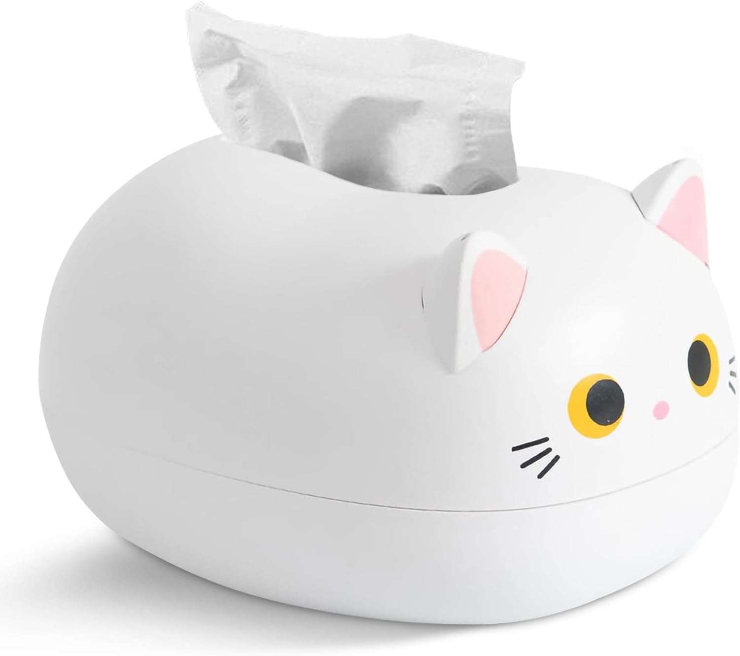 Pudełko na chusteczki do salonu, urocze, wielofunkcyjne pudełko na chusteczki z kreskówkową grafiką (białe)