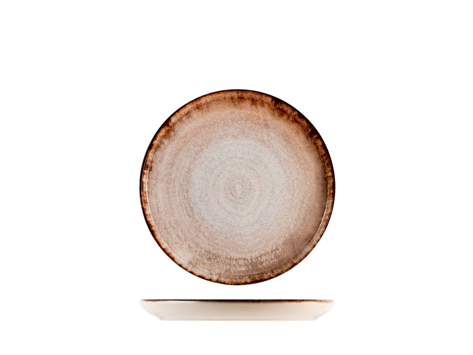 Assiette à Fruits H&h En Grès - 21cm, Design Indigo/Beige (Lave-vaisselle Et Micro-ondes)