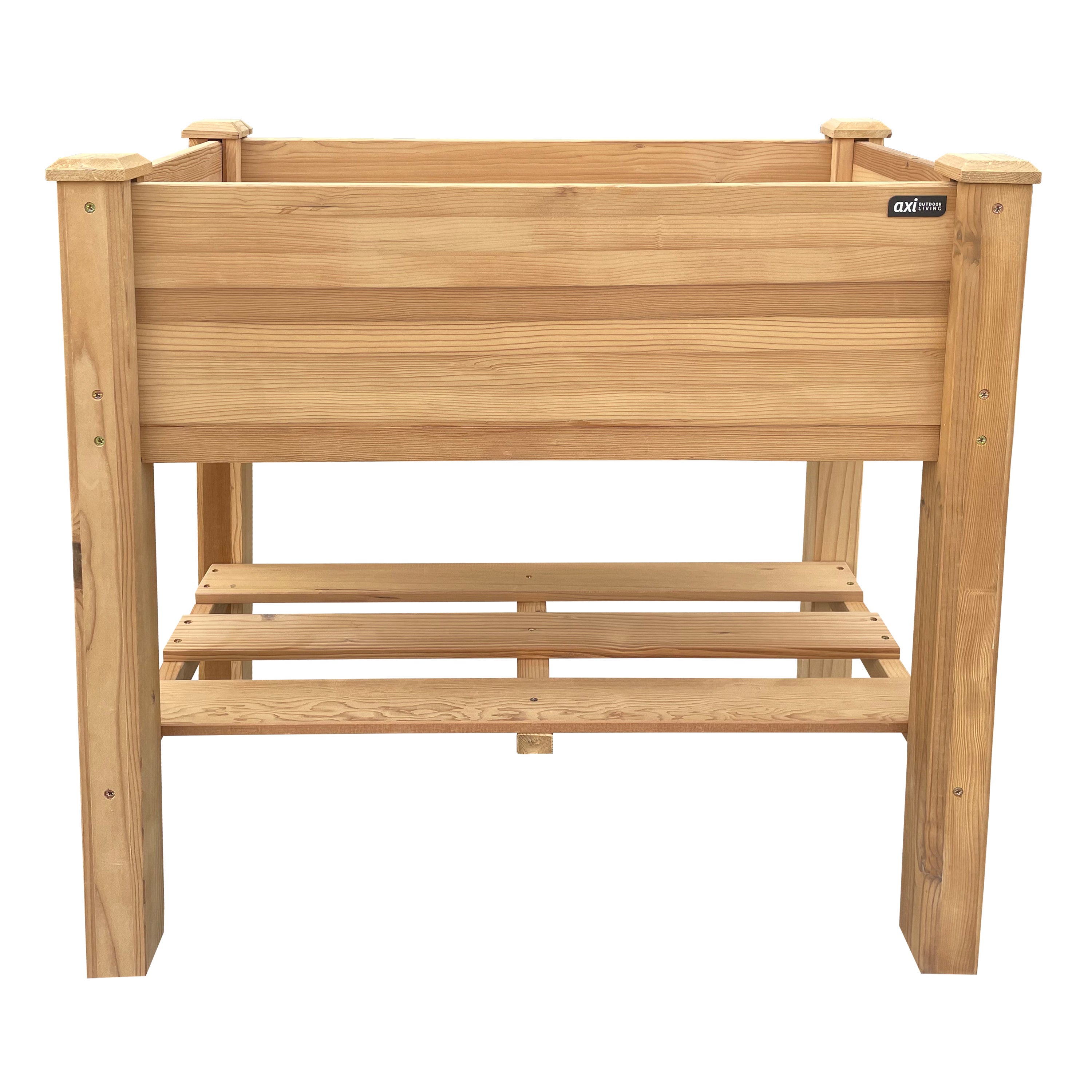 Axi Ari Table De Culture Avec Etagère De Rangement, En Bois, Marron | Potager Surélevé / Jardinière, Légumes Pour L'Extérieur / Jardin / Balcon / - 2