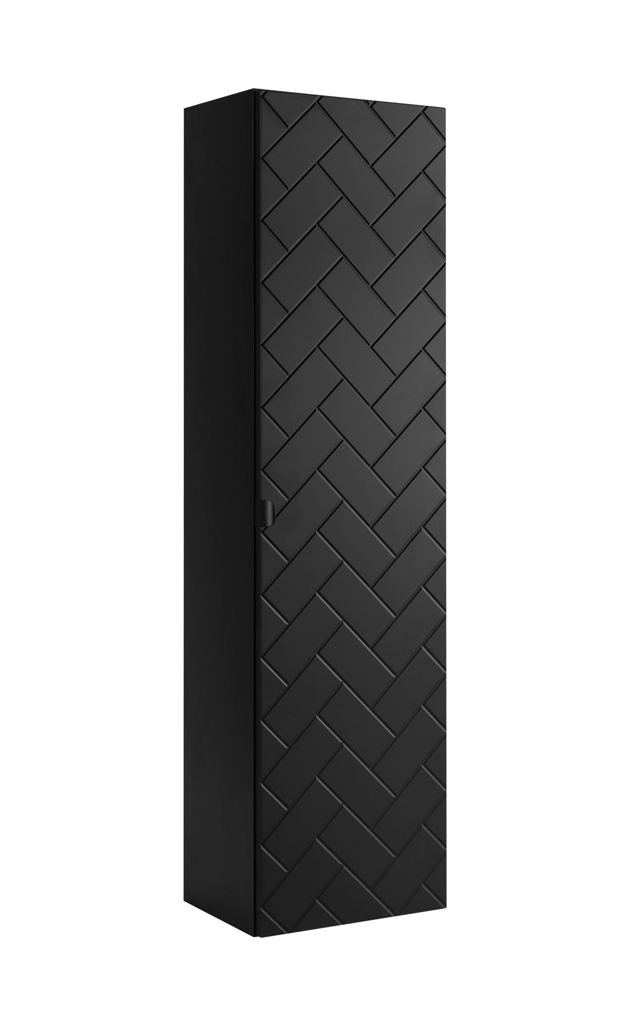 Słupek łazienkowy MADIS 136 cm czarny frezowany front półki