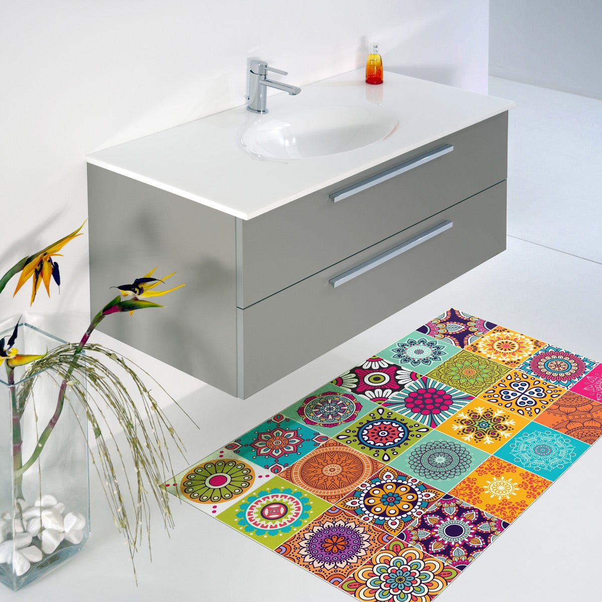 Vinilo baldosas suelo sveva antideslizante - adhesivo de pared - revestimiento sticker mural decorativo - 1 adhesivo 60x90cm