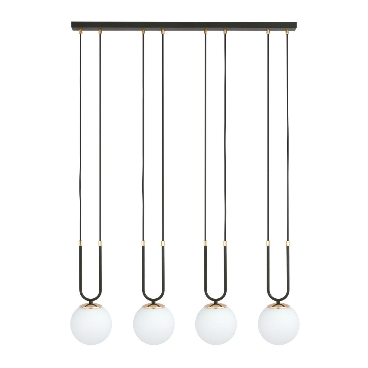 Lampa wisząca Glam czarno-biała-złota 4xE14x10W wym: 115 x 92 x 15 cm szkło Emibig