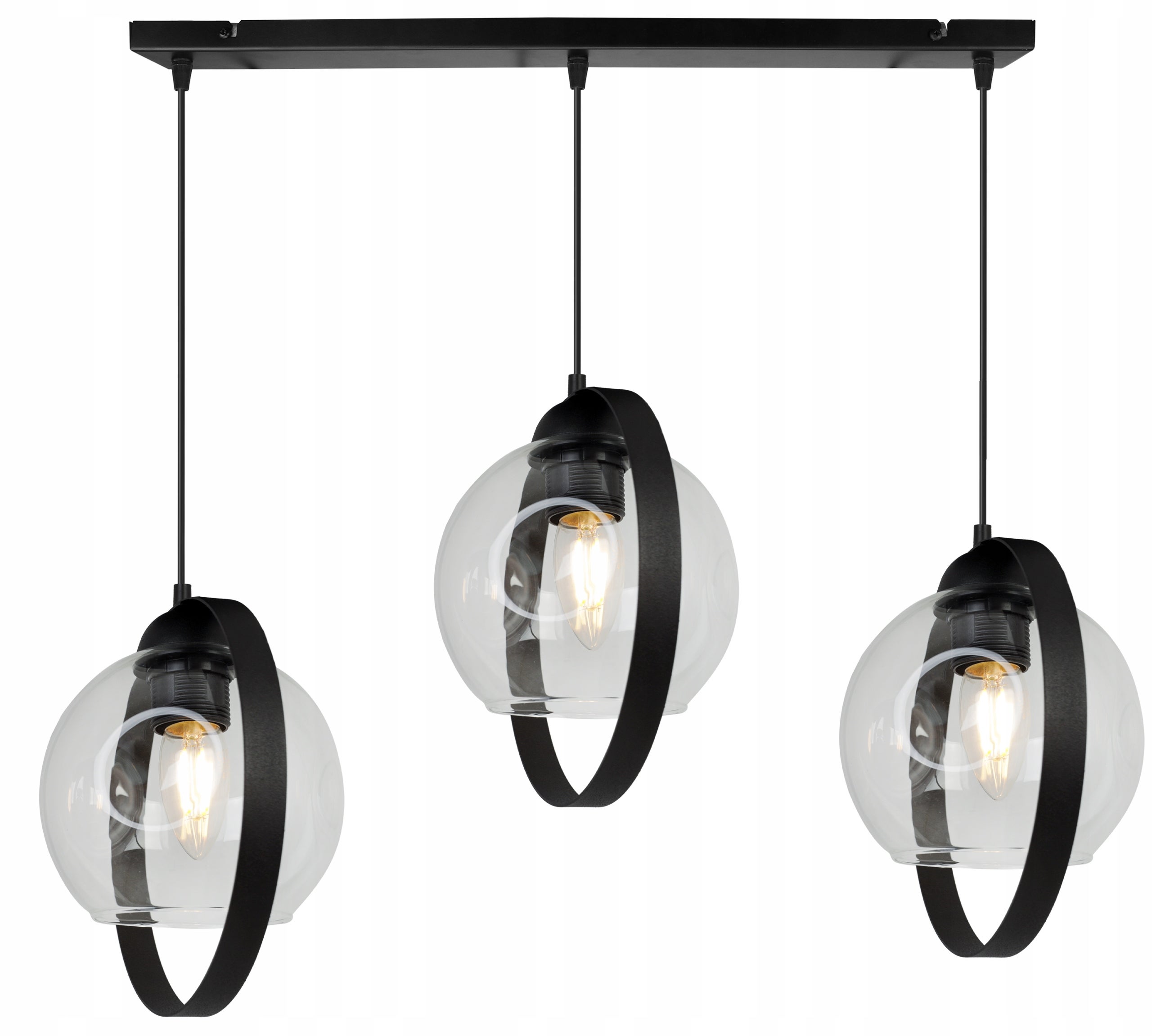 Lampa sufitowa wisząca Ring rio modern 3xE27 abażur pierścienie transparentny Light Home LH
