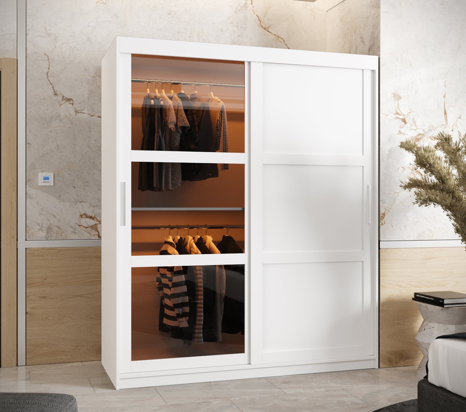 Szafa przesuwna Dome 3 150 x 62 x 200 biały - 2
