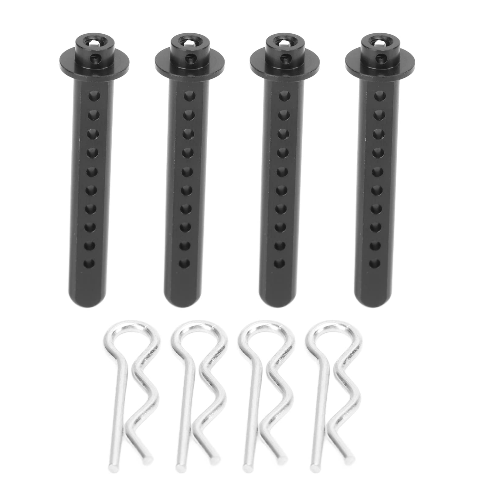 VGOL 1 juego de soportes de poste de carrocería de coche RC delantero y trasero, compatible con AXIAL 1/10 SCX10 90046 90047 RC Car, negro VGOL 1 juego de soportes de poste de carrocería de coche RC delantero y trasero, compatible con AXIAL 1/10 SCX10 90046 90047 RC Car, negro