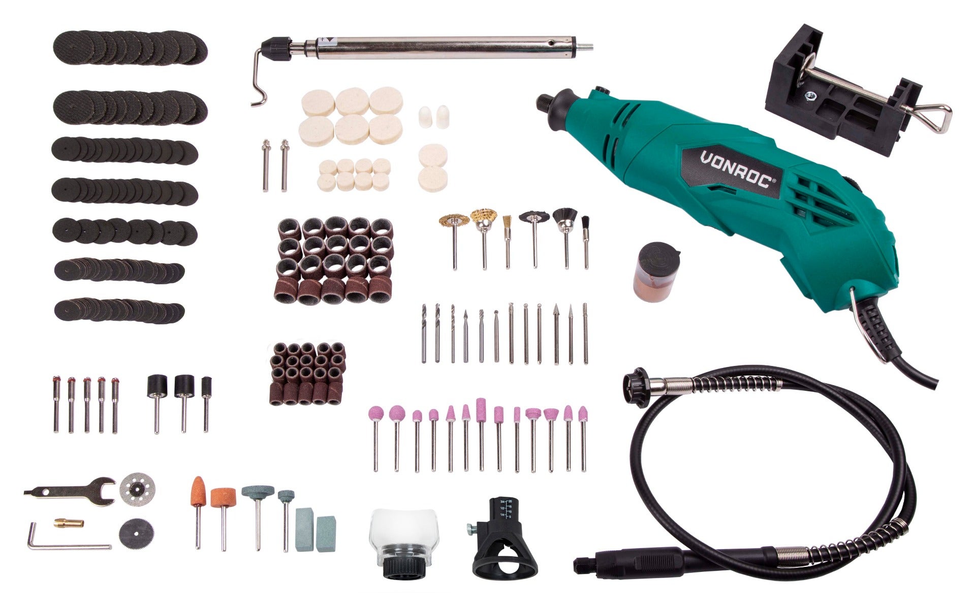 Outil Rotatif Electrique Réglable, Outil Rotatif Multifonction avec Kit