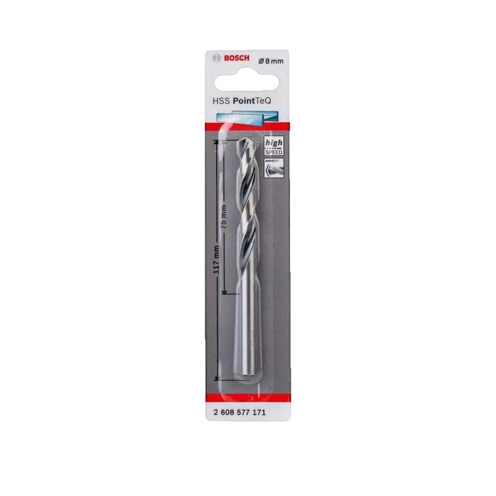 Wiertło spiralne Bosch PointTeQ HSS 8 mm zestaw 10 sztuk centrujące