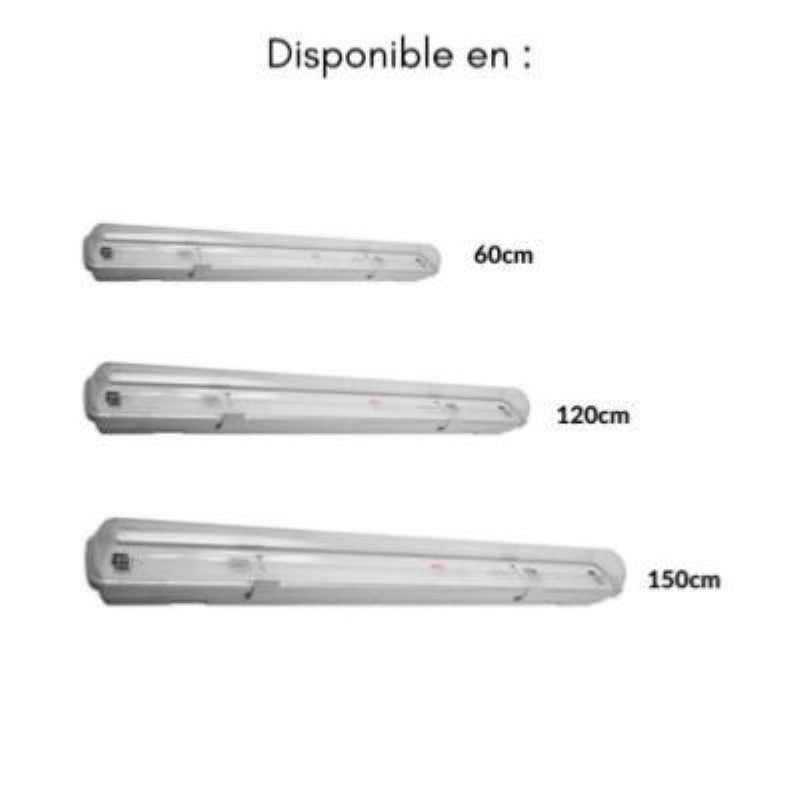 Réglette LED étanche pour Tube LED T8 120cm IP65 (boîtier vide) - SILAMP - 8