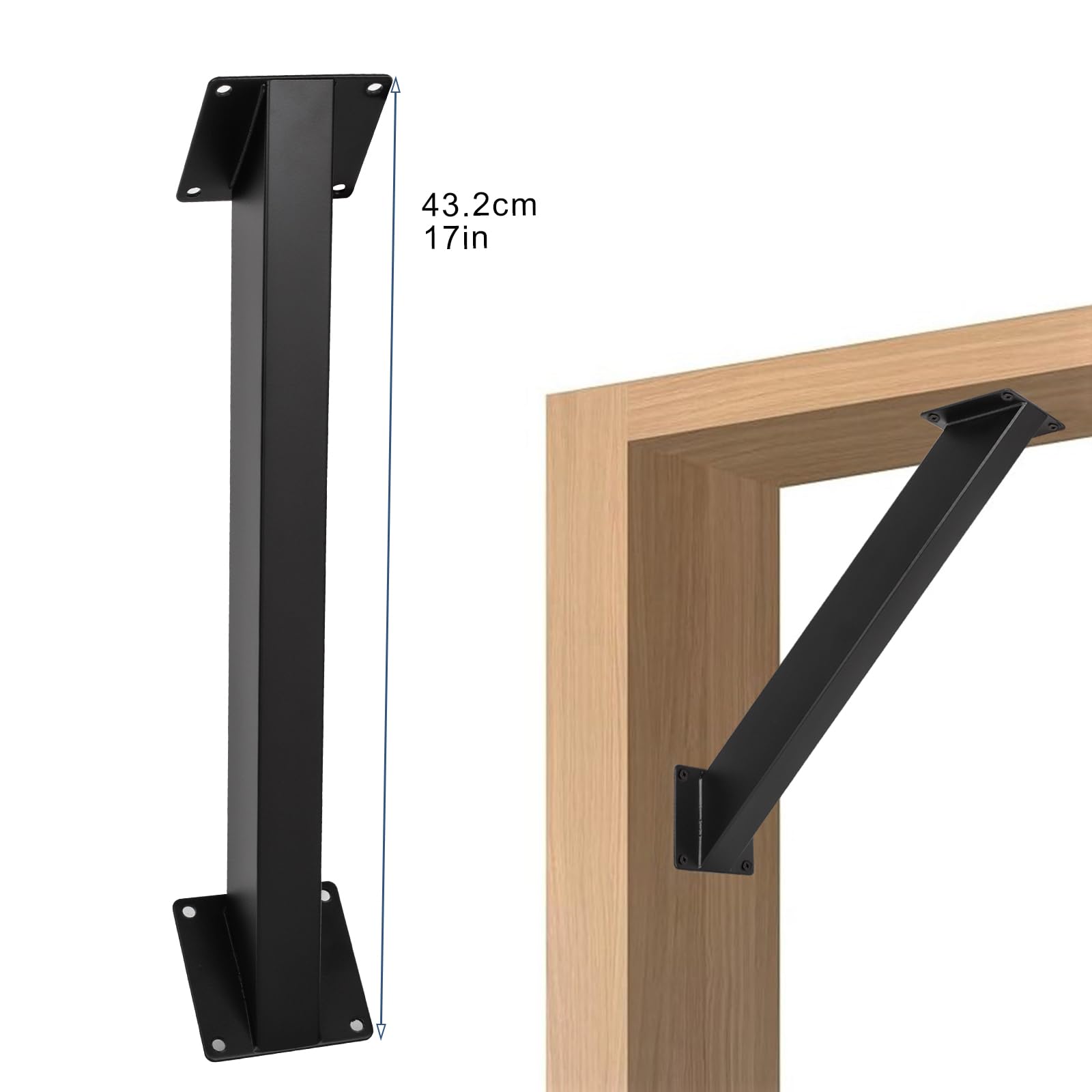Lot de 4 Équerres d'angle à 45 degrés - Pergola Bois Support Poteau / Connecteur de Poteau / Connecteur d'angle - Support d'angle pour Poutres - 2