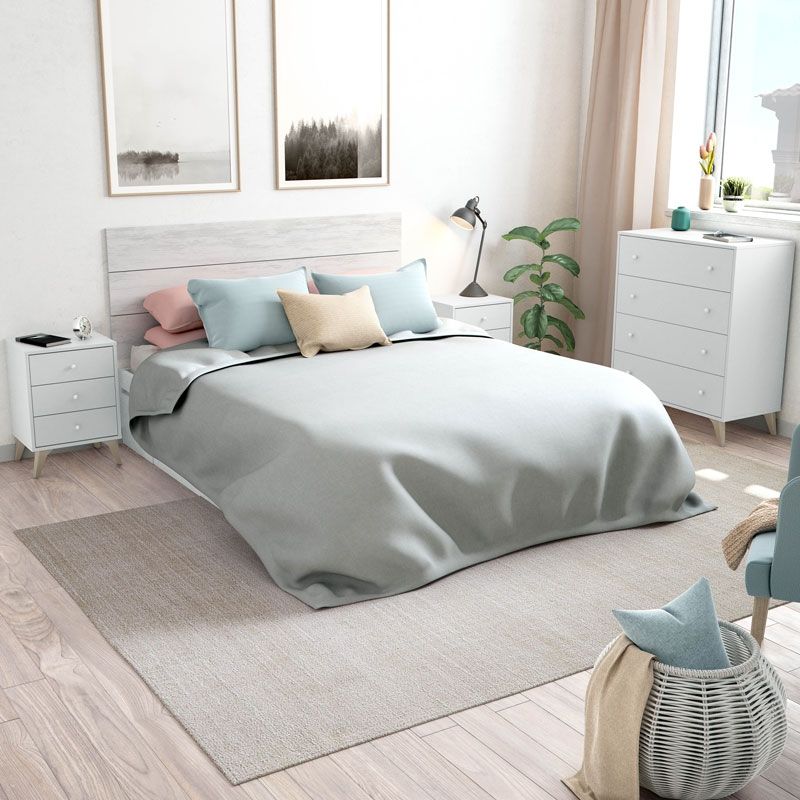 Chevet scandinave ZORA 3 tiroirs L40cm x H56cm - Blanc - 8