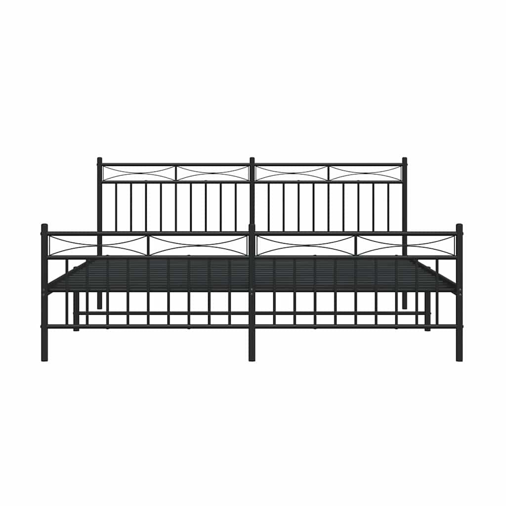 Estructura cama sin colchón con estribo metal negro 183x213 cm vidaXL - 5