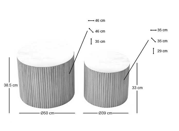 Nordlys - Set de 2 Tables Basses en Bois avec Rangement Frêne Marron - 5