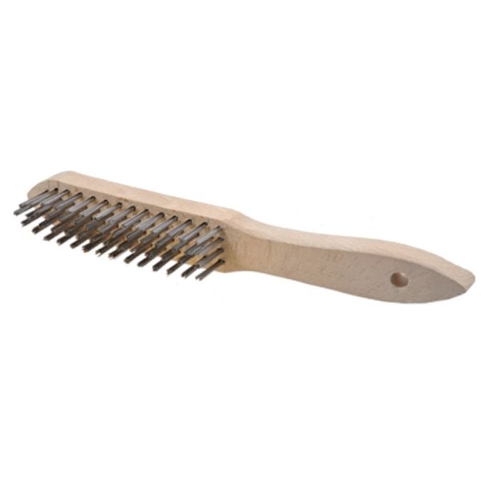 Brosse Manuelle En Acier à 5 Rangées – Pour Décapage, Dérouillage, Nettoyage Métal | Poils Acier Ondulé 0,3 Mm, Manche Bois | Outil Atelier, Bricolage - 5