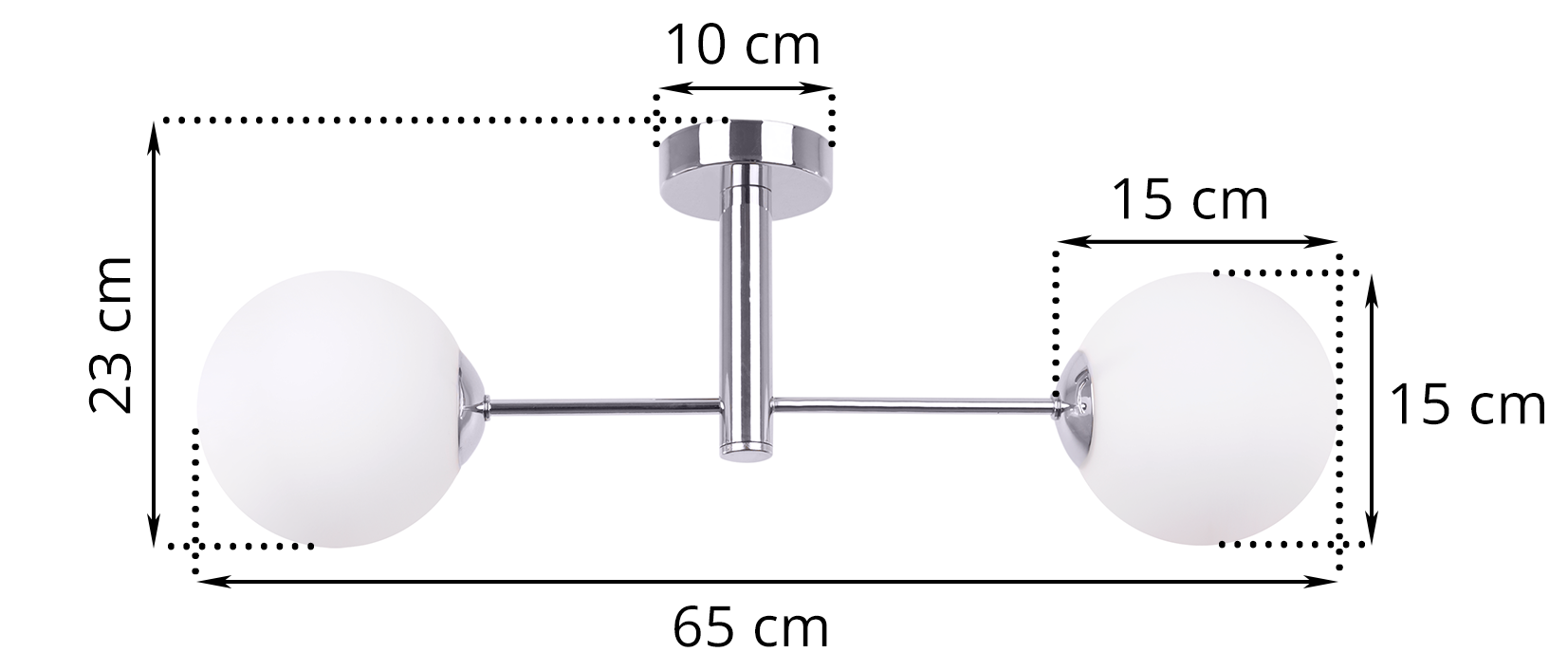 Lampa sufitowa wisząca Vicenza modern 2xE27 abażur kula biała/srebrna Light Home LH - 6