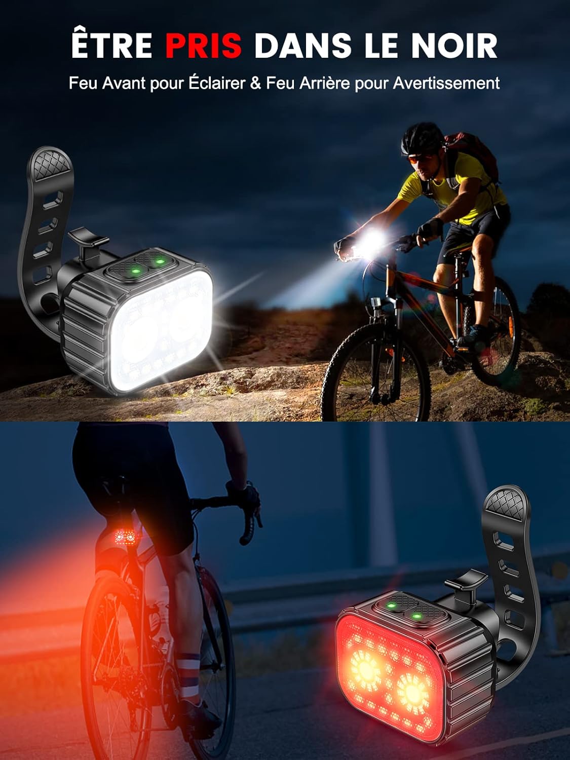 Lumiere Velo Usb Rechargeable Étanche Plusieurs Modes D'Éclairage Lampe Vélo Puissante Led Feu Arriere Velo