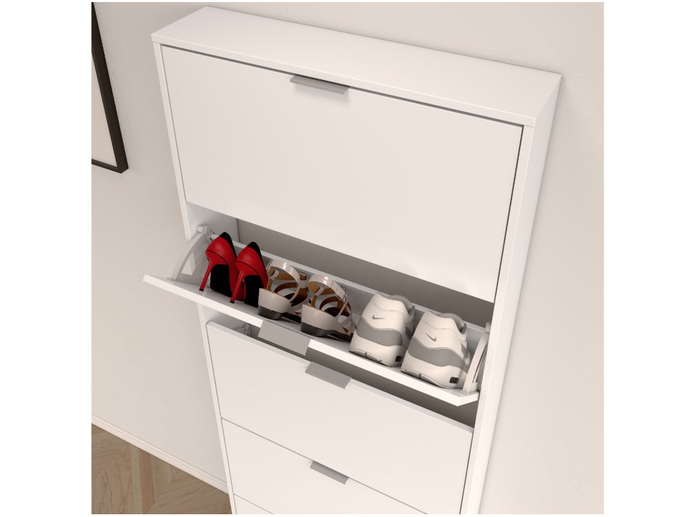 Meuble à chaussures en mélaminé Blanc Chic 2 paires maximum - 5