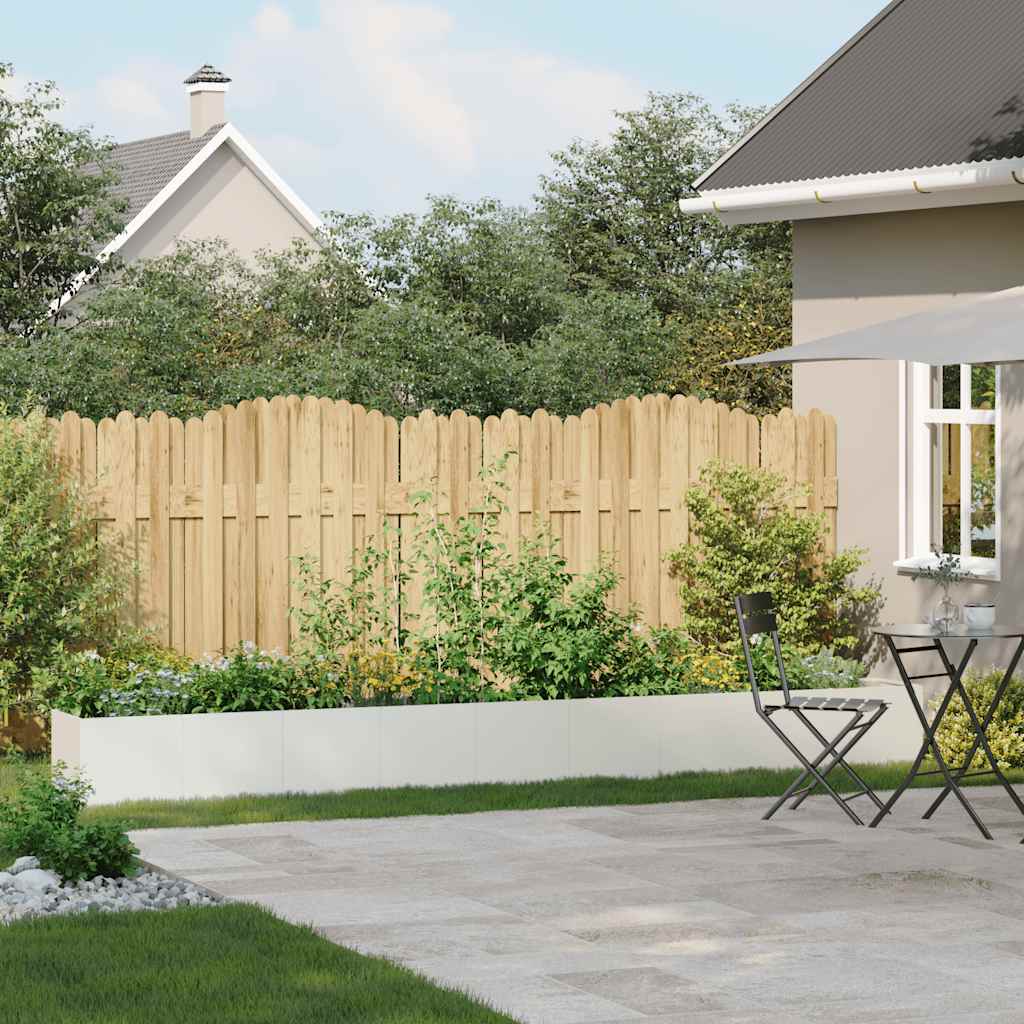 Jardinière en acier laminé à froid blanche pour le jardin, 360 × 40 × 40 cm - 3