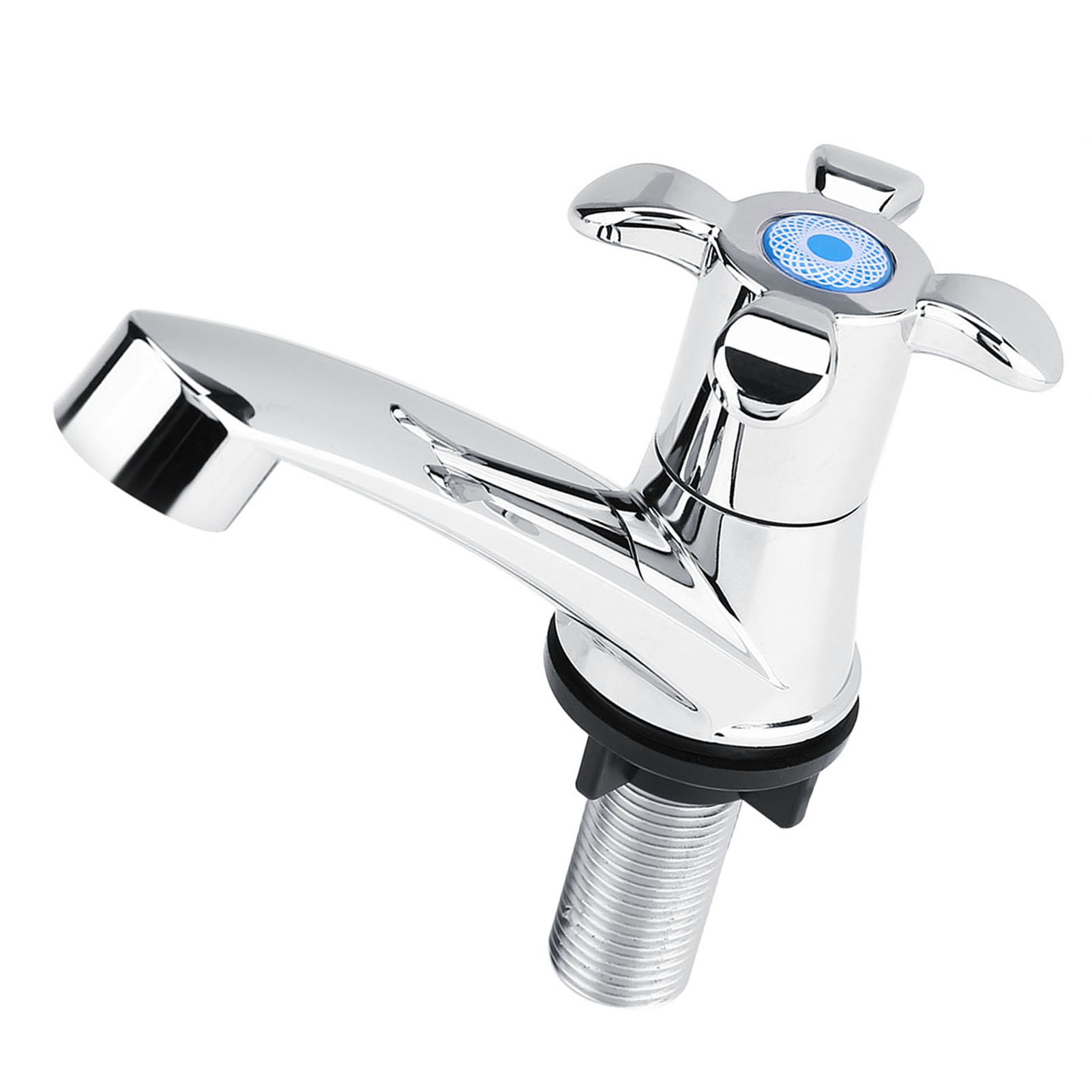 Robinet D’eau Froide Simple Pour Lavabo - Poignée Fleur/queue/diamant (au Choix) - Filetage G1/2 - En Plastique ABS