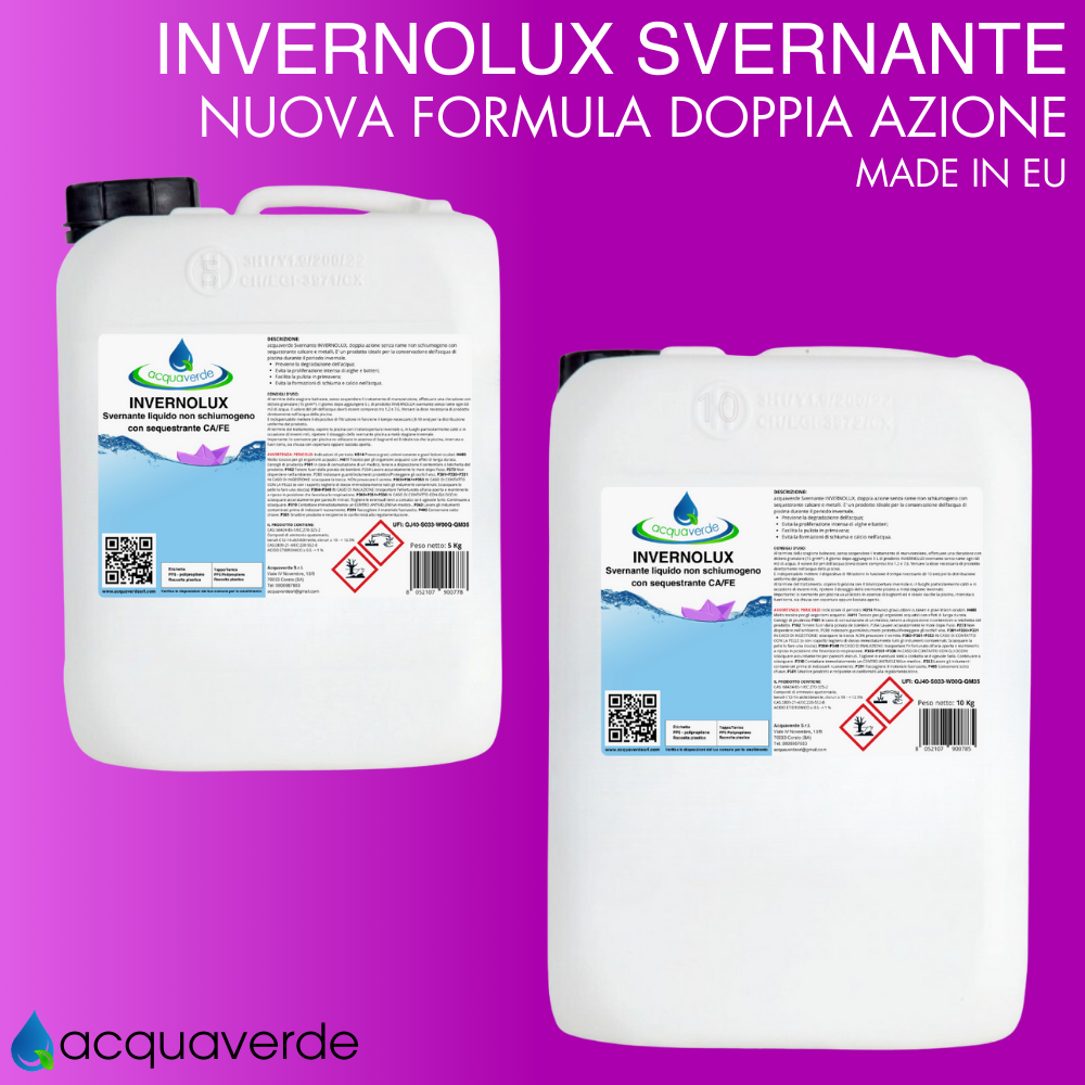 Svernante Liquido INVERNOLUX per Piscina 5 LT, Mantenimento Invernale Acqua Non Schiumogeno, Antibatterico, Antialghe con Sequestrante Calcare Metalli - 2
