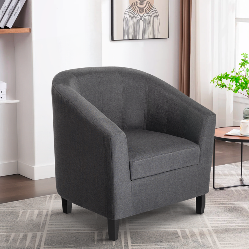 Poltrona a pozzetto da salotto design classico in tessuto Cookie