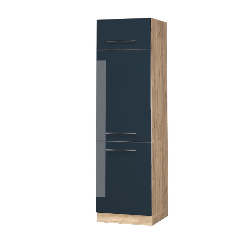 Vicco Szafka na lodówkę Fame-Line, Ciemnoniebieski wysoki połysk, 60 cm