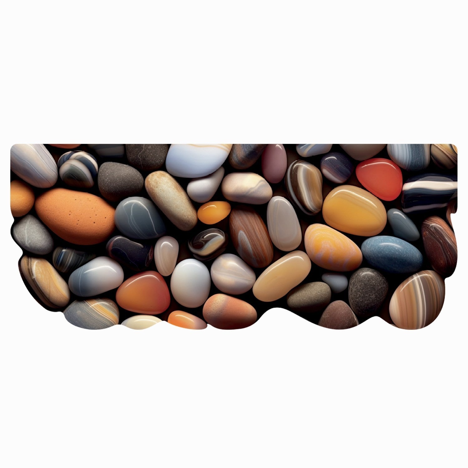 Dywan Kuchenny 50x120 cm Antypoślizgowa 100% Made in Italy Cyfrowy Wydruk Ukształtowany Le Forme Kolorowe Kamienie