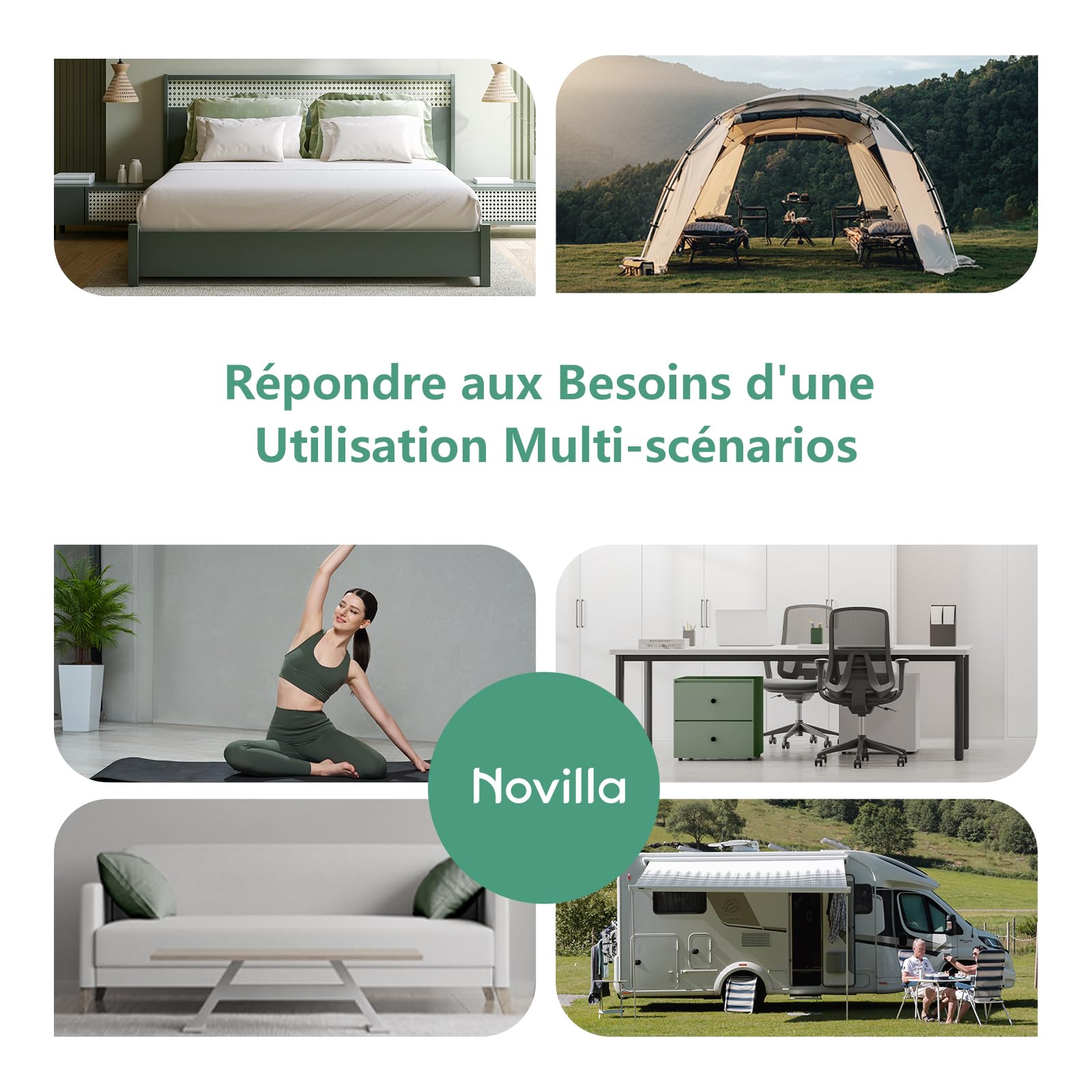 Novilla Surmatelas 80x190, 5CM Surmatelas en Mousse de confort, Certifié Sûr et Fiable par CertiPUR-US et Oeko-TEX, Absorbant et Respirant, Tissu Doux - 6