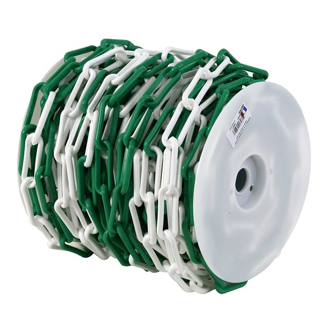 Chaîne Ø 6mm x 50m Vert/Blanc en bobine - SIGNAL - 1165229