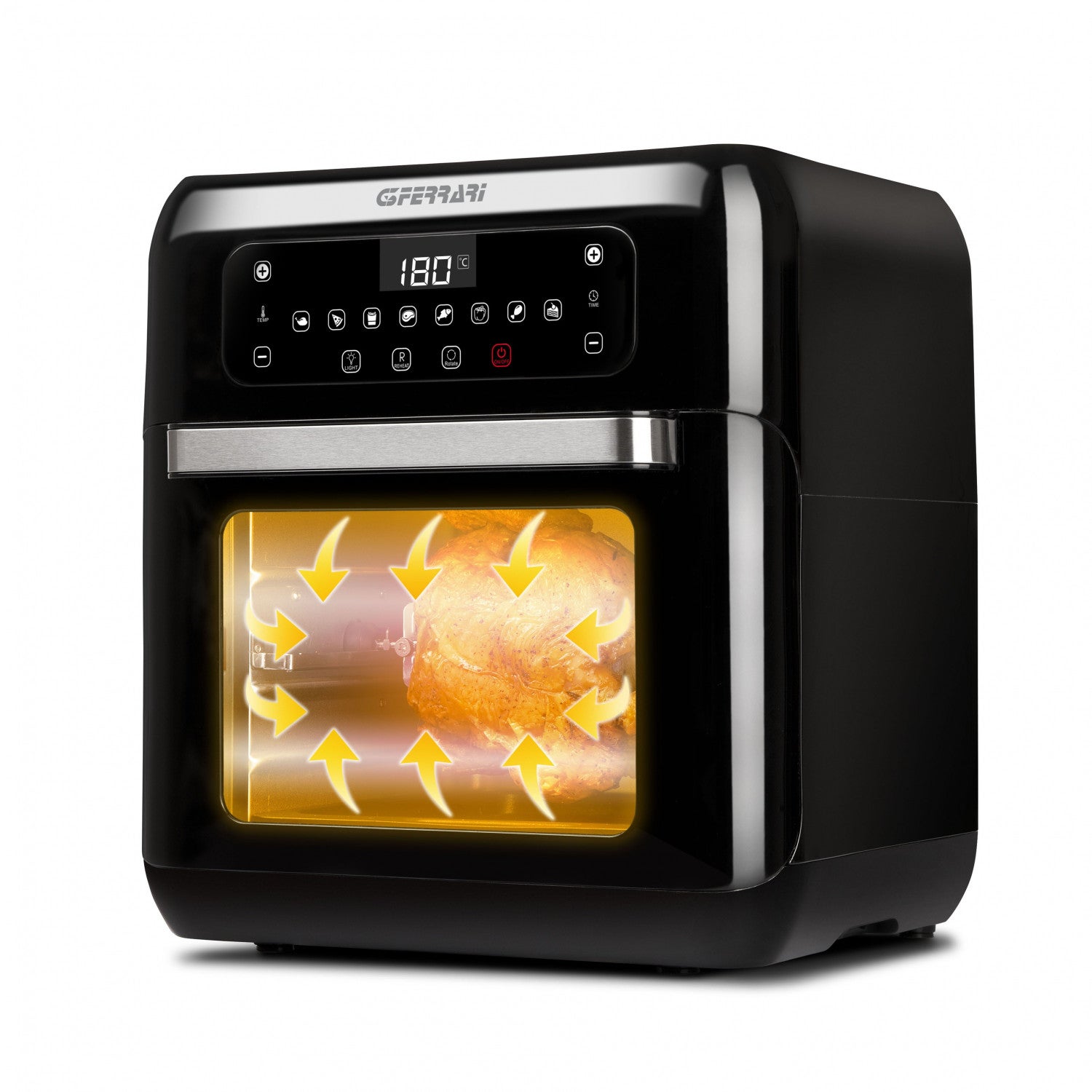 G3 Ferrari G10136 Friggisano 2.0, Friggitrice ad Aria, 11 Litri, 1500 W, 9 Programmi, Multifunzione, Display digitale, Luce interna, Timer, Accessori
