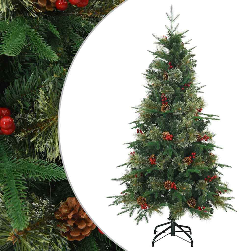 Sztuczna choinka z zawiasami Zielony 120 cm PVC, PE i stal