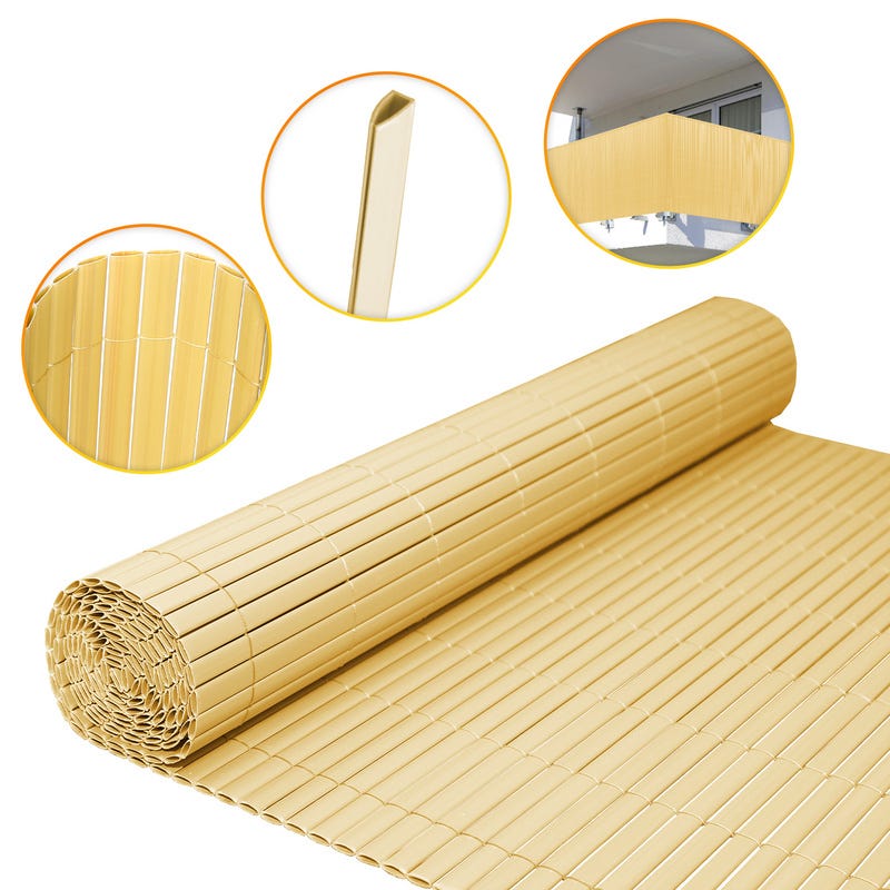 Canisse En PVC Brise Vue Résistant,pour Le Jardin, Balcon Ou Terrasse Bambou 180 X 500 Cm 96173989 Canisse En PVC Brise Vue Résistant,pour Le Jardin, Balcon Ou Terrasse Bambou 180 X 500 Cm 96173989