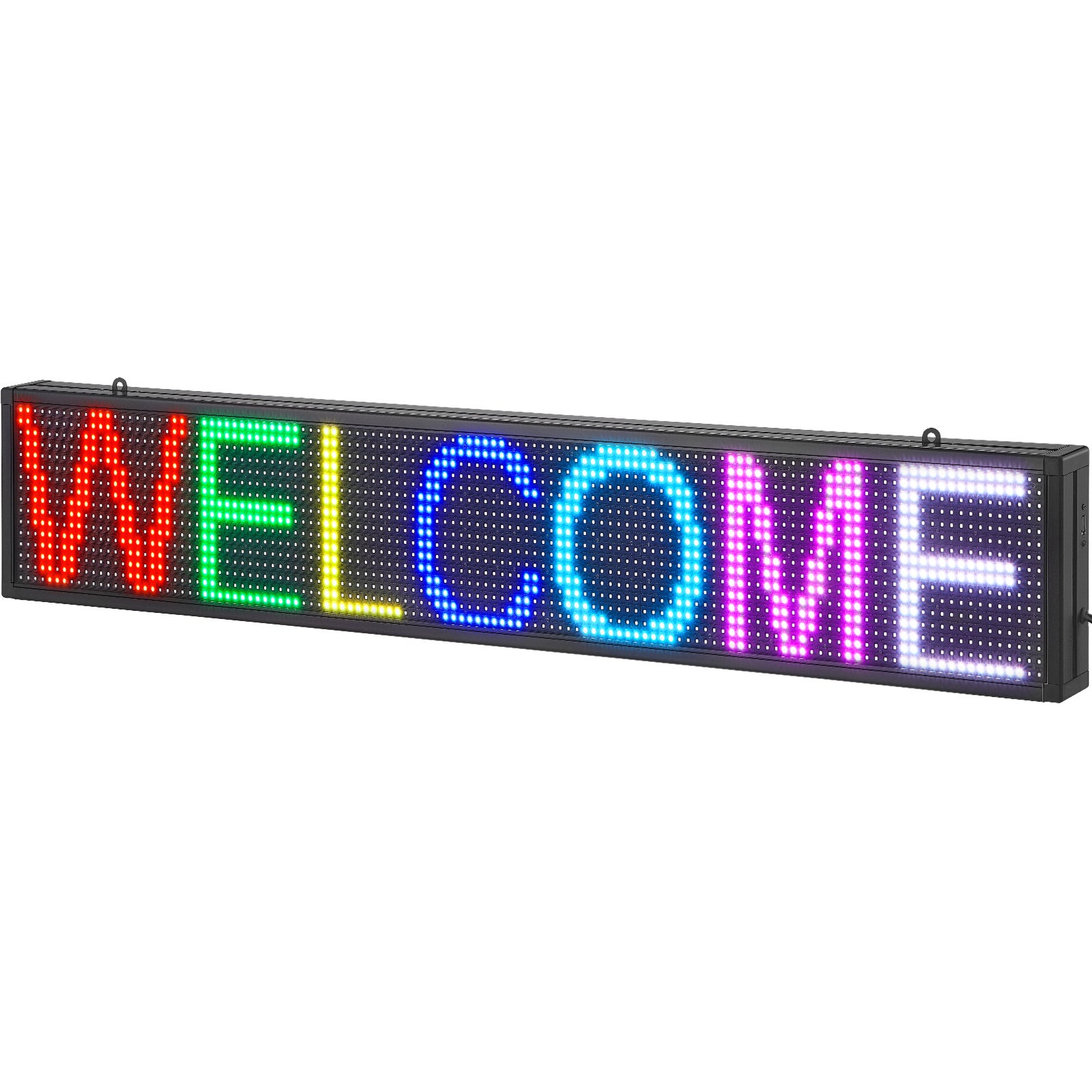 Vevor tablero de anuncios programable del transporte de la muestra led p10 a todo color los 99x19cm