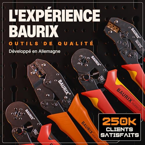 BAURIX Pince à sertir auto-ajustable [0,25-10 mm], modèle PERSEUS, pour embouts isolés et non isolés - 6