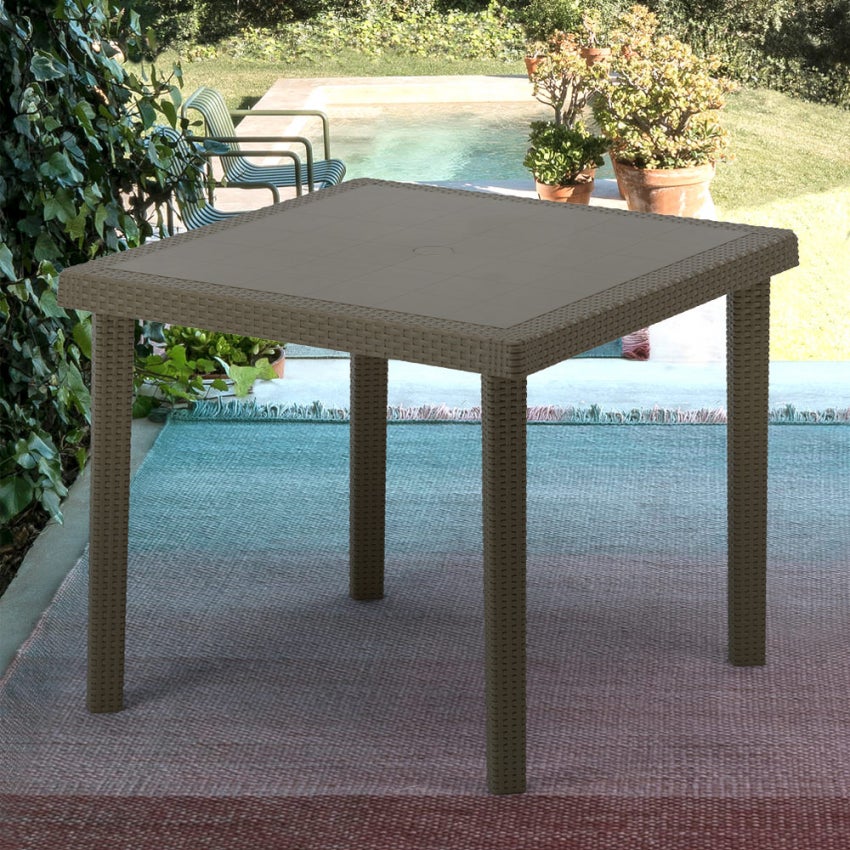 Table Bohème en résine blanche 90x90 cm - 2