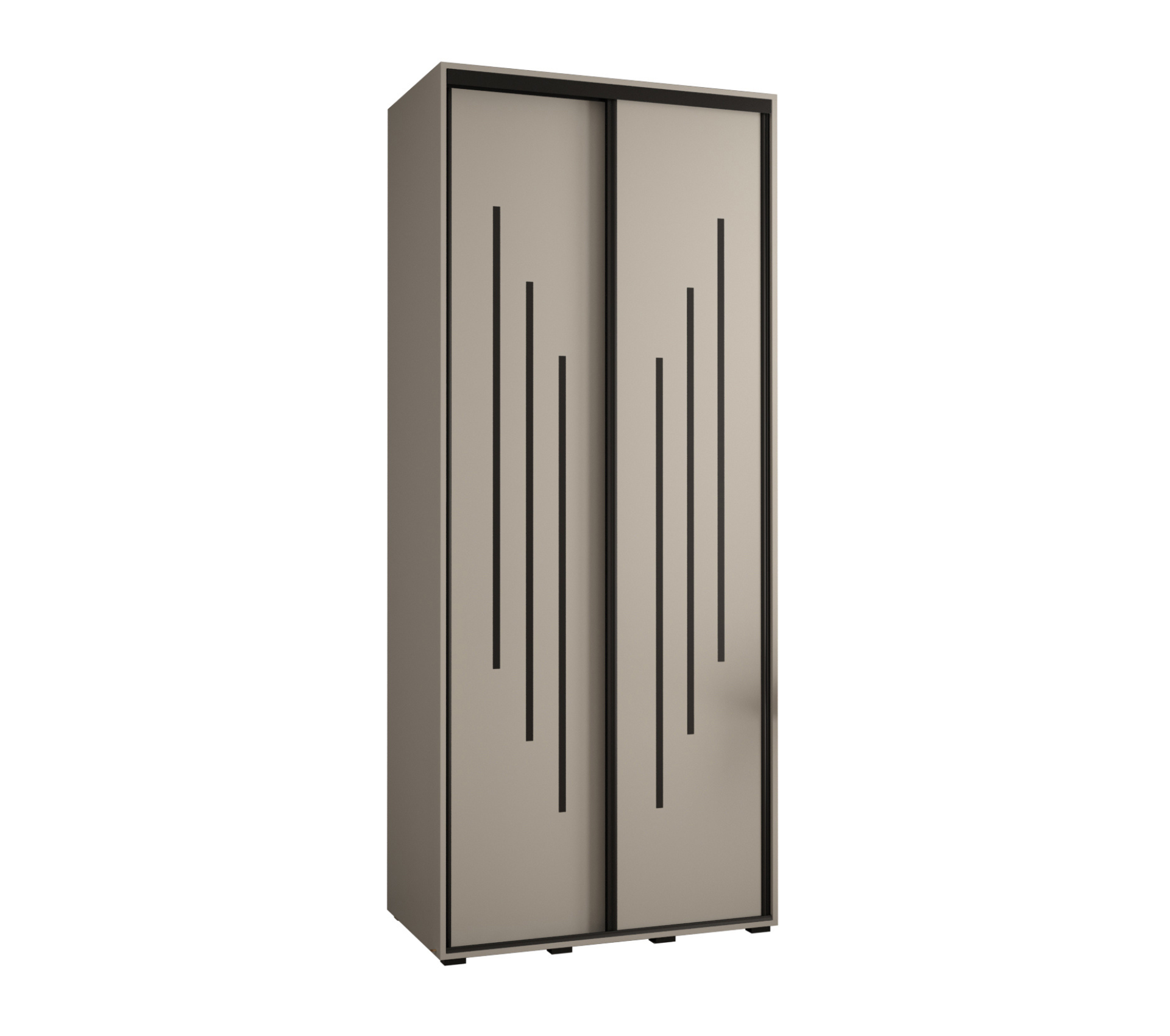 Szafa przesuwna wysoka Dakota 8 120 x 45 x 235,2 cm kaszmir + u. czarny - Abiks Meble