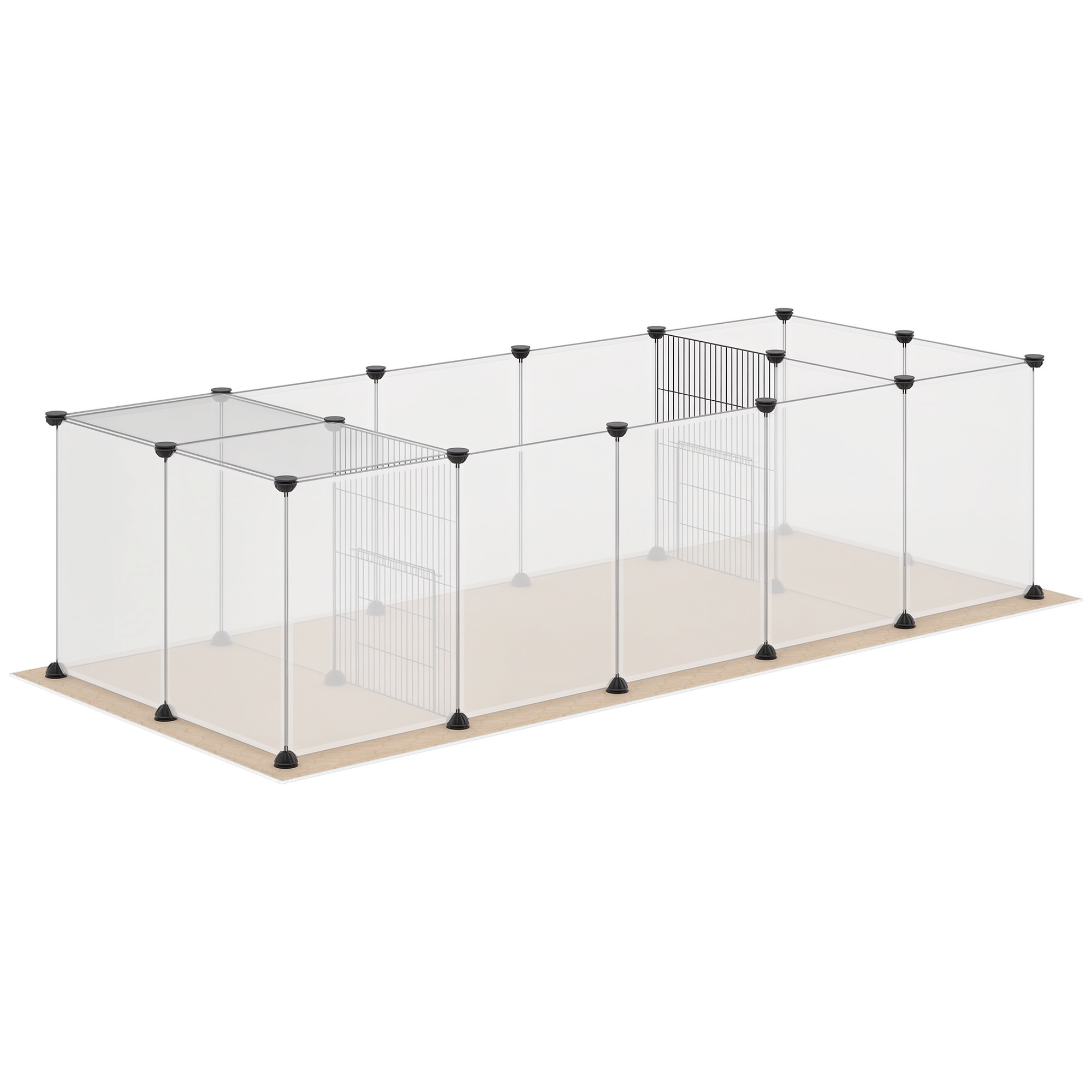 Enclos Animaux DIY 20 Panneaux + Tapis 175x70x45cm Modulaire Blanc Pour ...