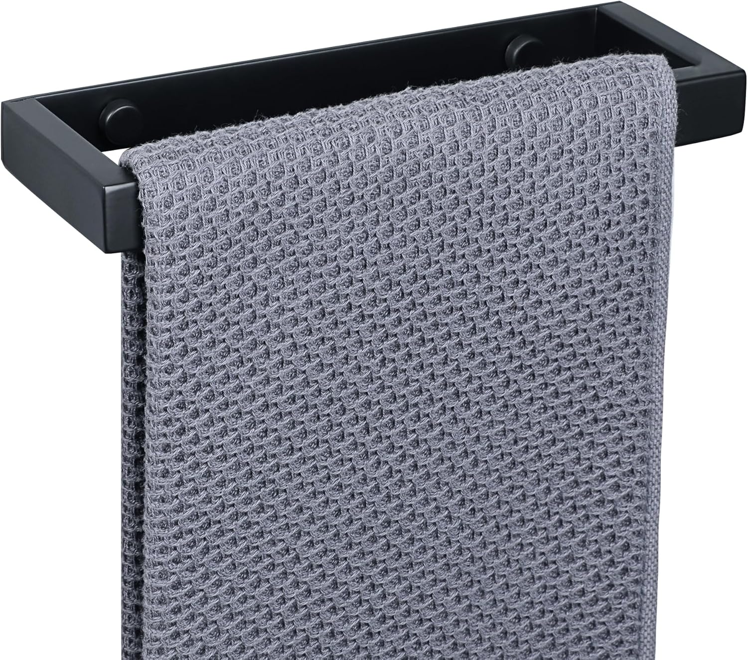 Porte-Serviettes Sur Pied Noir 2 Barres - Sans Perçage - Stable Pour Salle De Bain