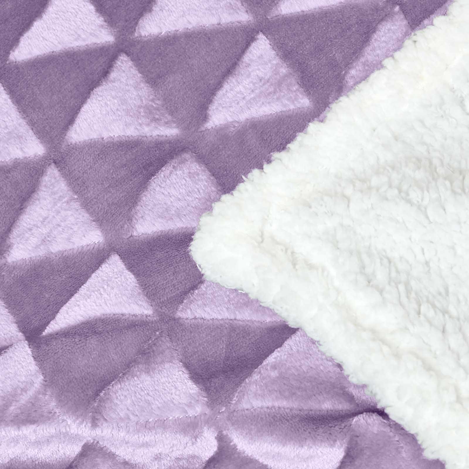 Homescapes Plaid polaire Violet clair et revers sherpa, 200 x 230 cm - 5