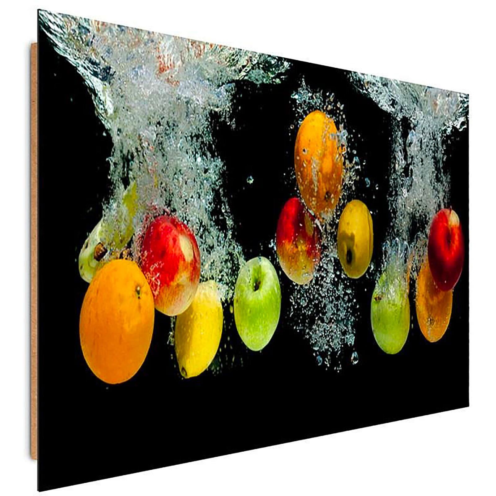 Tableau bois fruits dans l'eau - 40 x 30 cm - 2