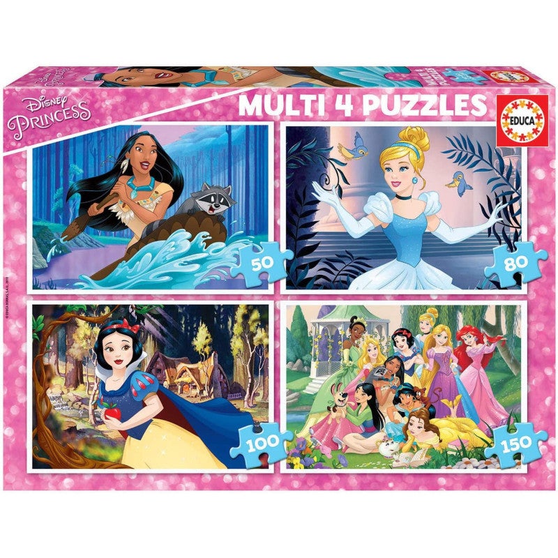 4 Puzzles - Princesses Disney - 4 en 1 - Educa | Leroy Merlin