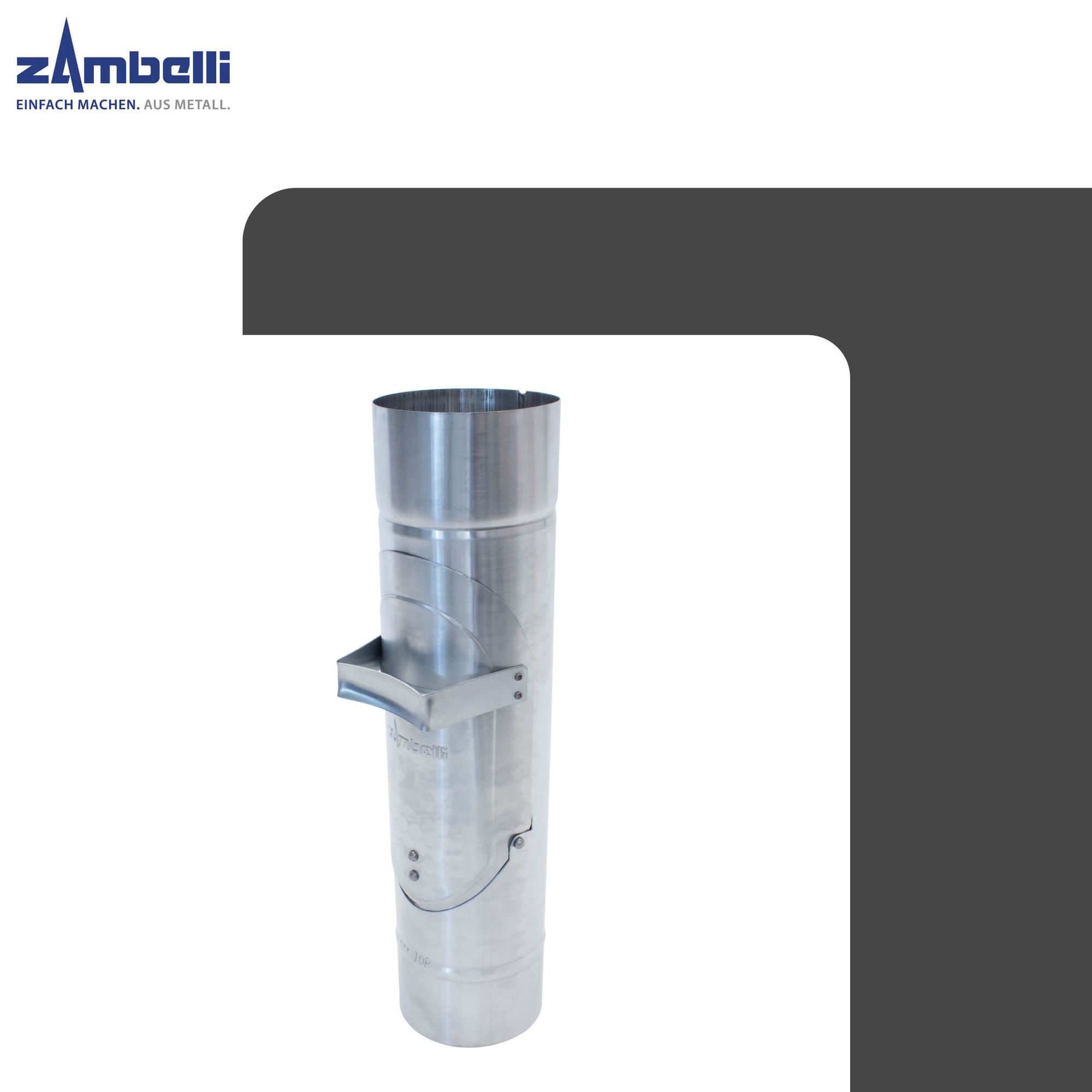 Clapet pour descente Ø76 mm avec tamis anti-feuilles, récupération d'eau de pluie, montage sans soudure, titane-zinc - ZAMBELLI - 4