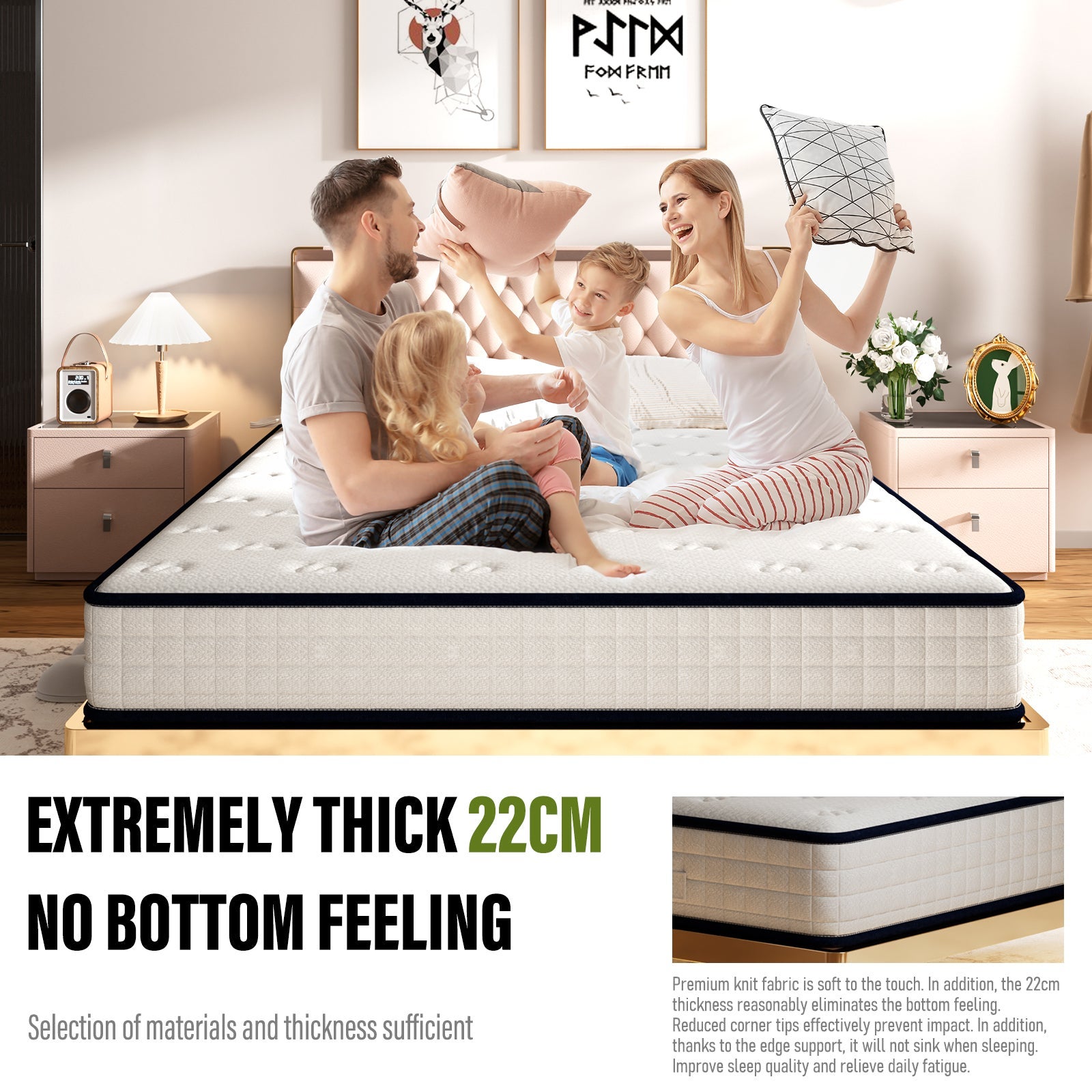 DEWINNER Matelas en mousse 140x190cm, Épaisseur 22 cm - 5