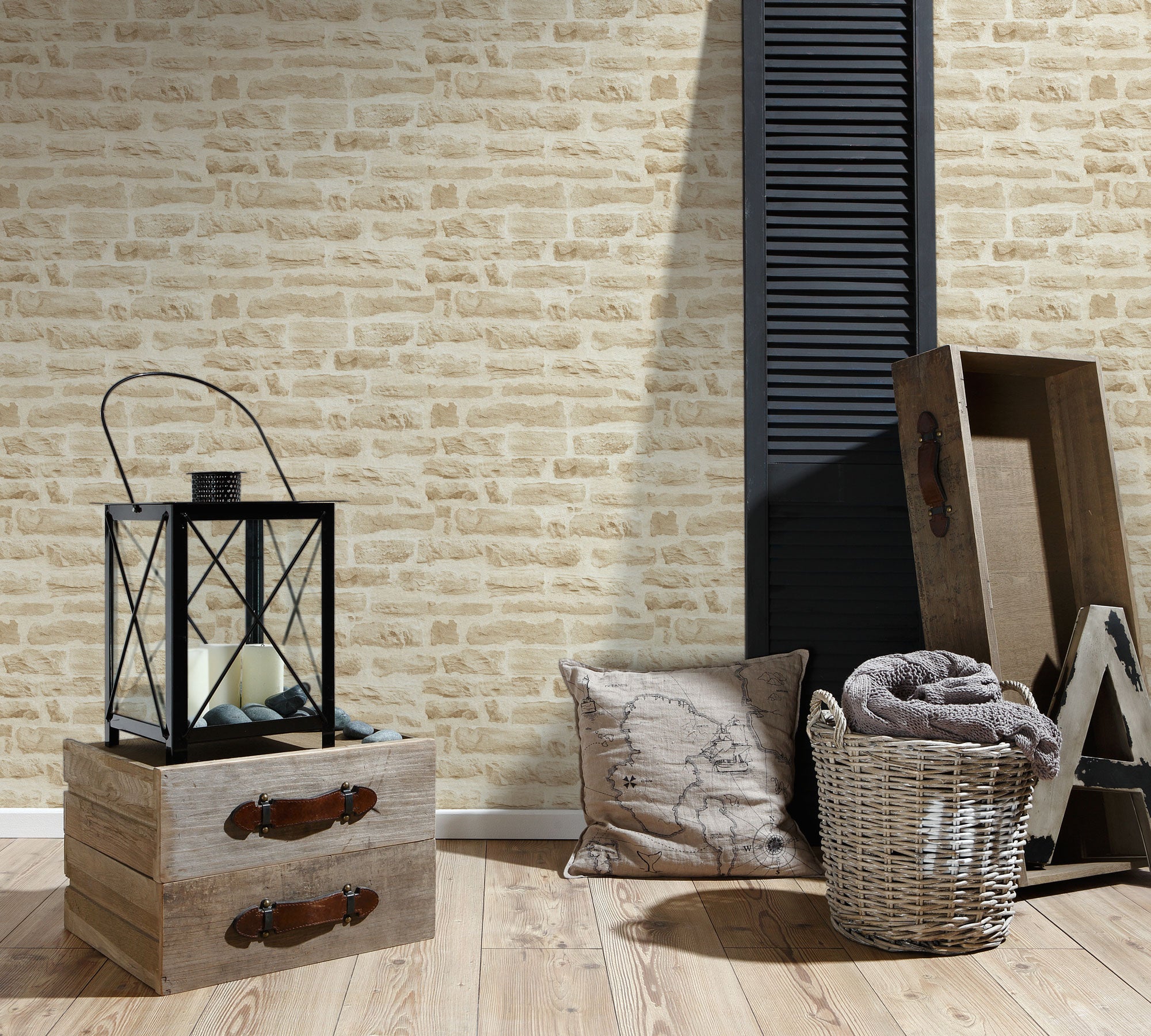 Papier peint Trompe l'oeil Beige Wood'N Stone 2, Elements 2 A.S. Création - 4
