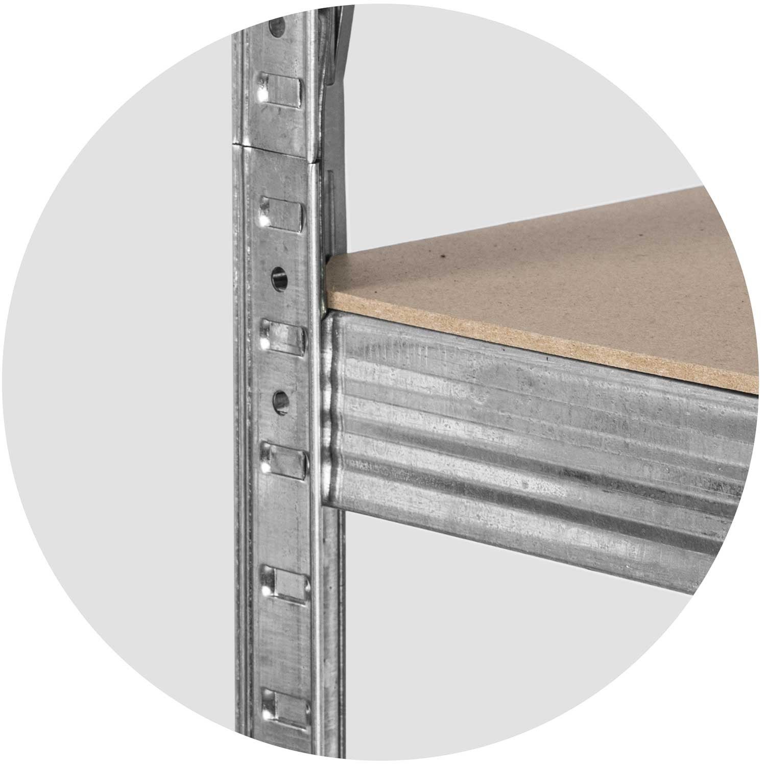 Zestaw 2x regał magazynowy Plonos metalowy garażowy 180x90x40 cm - 8