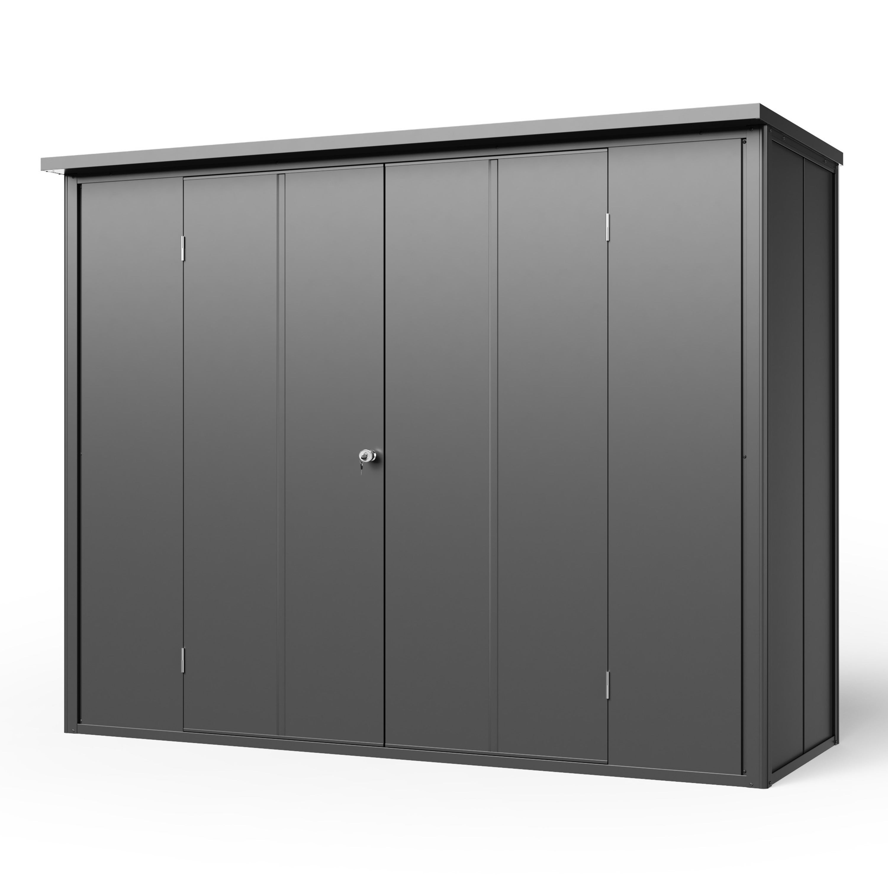 GFP Primeyard Metalowa szafa ogrodowa 228x84x181 cm Przesuwan drzwi antracyt