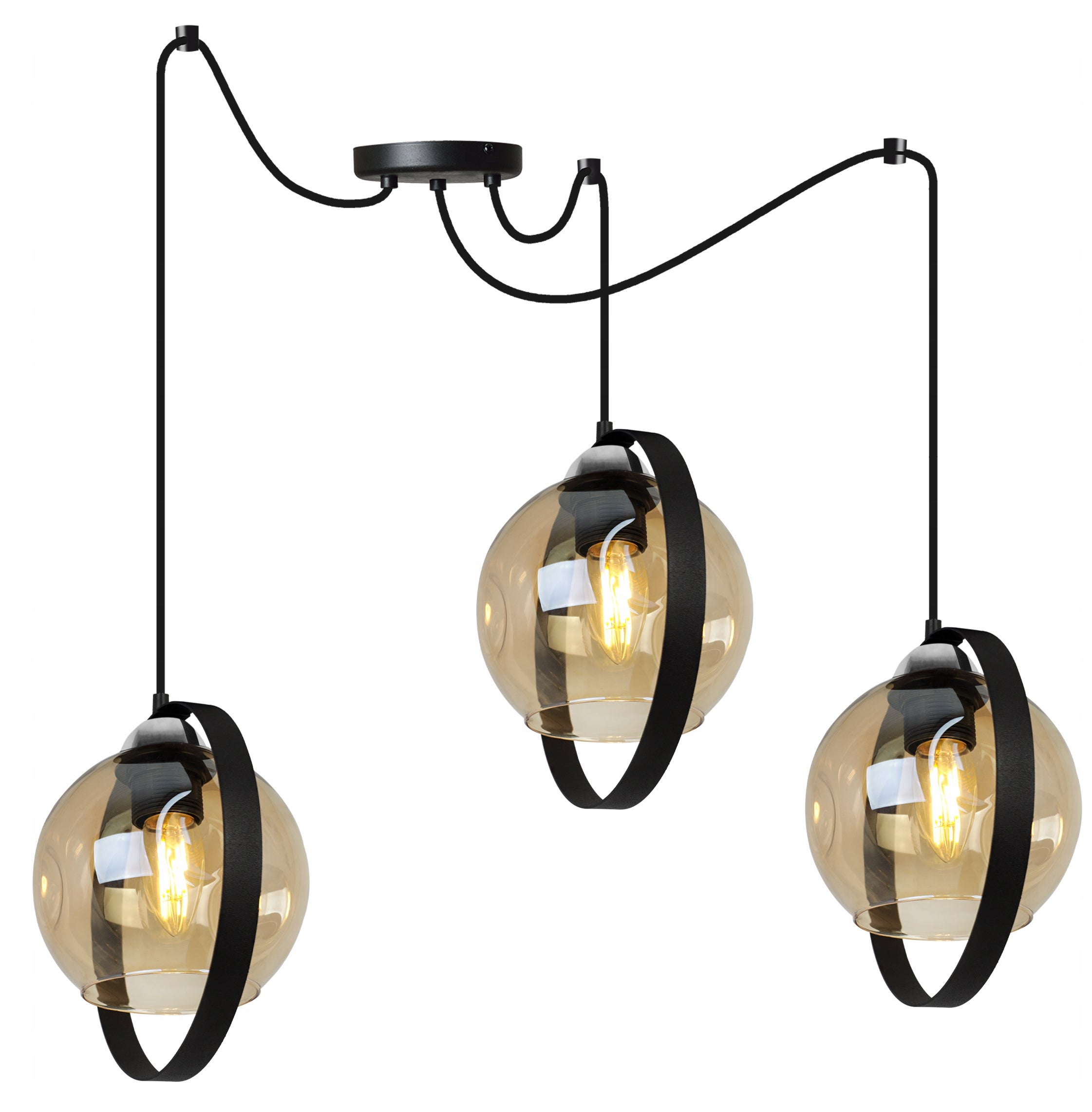 Lampa sufitowa wisząca Spider Ring Rio modern 3xE27 abażur pierścień miodowy Light Home LH