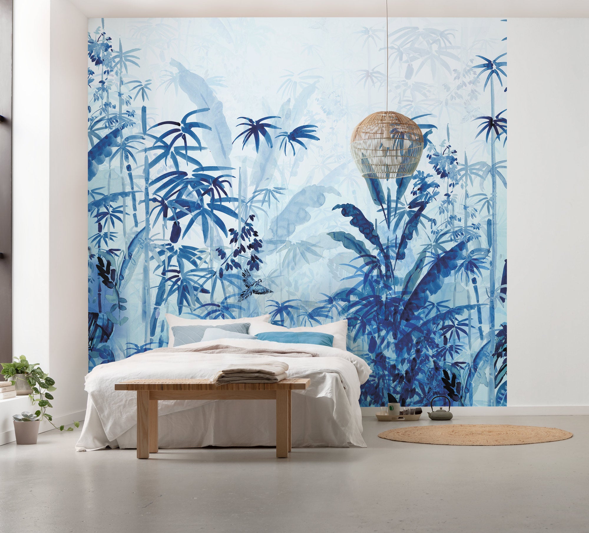 Fototapeta dżungla niebieskim - 300 x 280 cm - SANDERS &amp; SANDERS