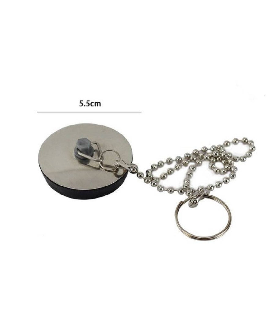 Trade Shop - Tappo Con Catenella 5,5 Cm Per Lavello Lavandino Lavabo Bagno Cucina 10392 - - 2