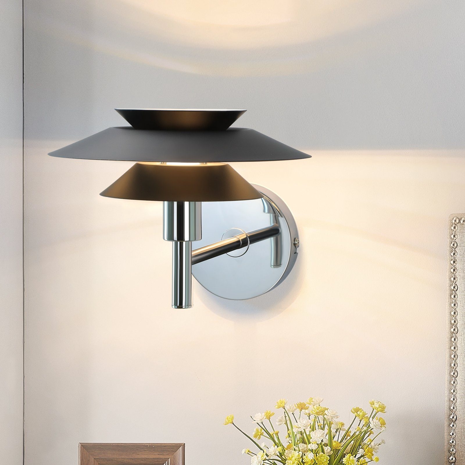 NETTLIFE Kinkiet wewnętrzny czarny - nowoczesna lampa do sypialni G9 bez żarówki (maks. 25 W)