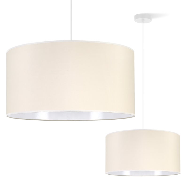 Zdjęcia - Żyrandol / lampa LIGHT HOME LH Lampa sufitowa wisząca Gaja biała 1xE27 abażur jkremowy walec 44cm Light Home LH